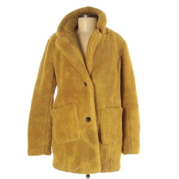 mustard teddy bear jacket
